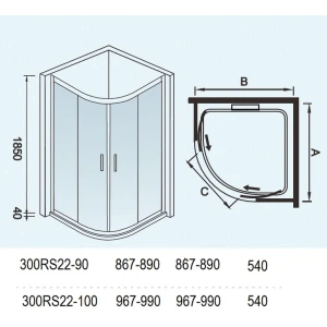 Душевой уголок Weltwasser WW300 300RS22-100 100x100 